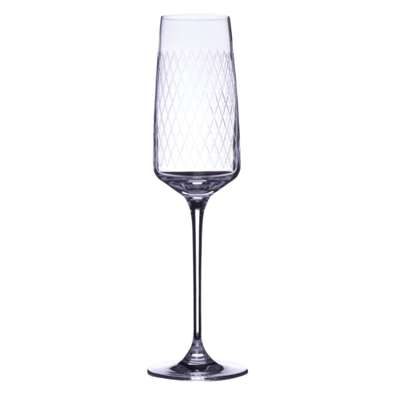 geripptes Rippstiel Sektglas für Apfelsecco